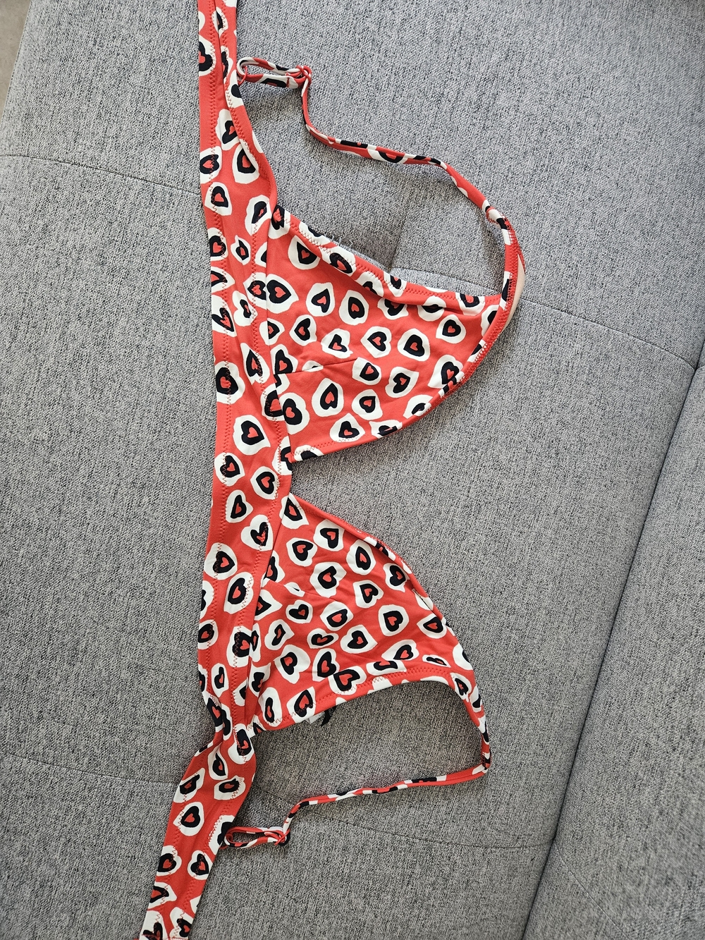 J.Crew Red Heart-Print Swim Top